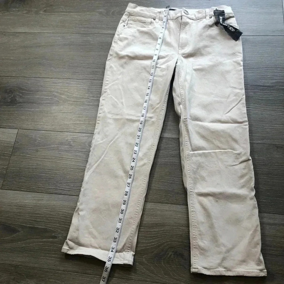 Express Straight Crop High Rise Khaki Jeans NWT Size 8 - Picture 3 of 11